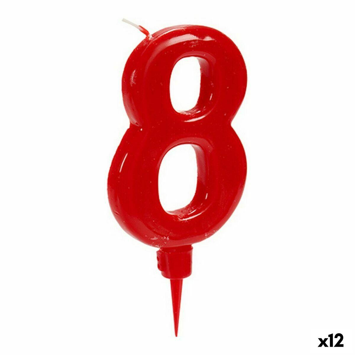 

Красная свеча на день рождения № 8 (12 единиц) TU прозрачный