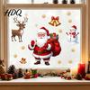 Christmas Window Clings Static Clings PVC Santa Claus Snowman And Elk Festival Glass Decals Waterproof Reusable Stickers for Store Bathroom Windows