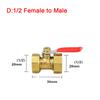 1/4" 1/2" BSP Female Male Thread Two Way Brass Pneumatic Shut Off Ball Valve Pipe Fitting Connector Coupler Adapter