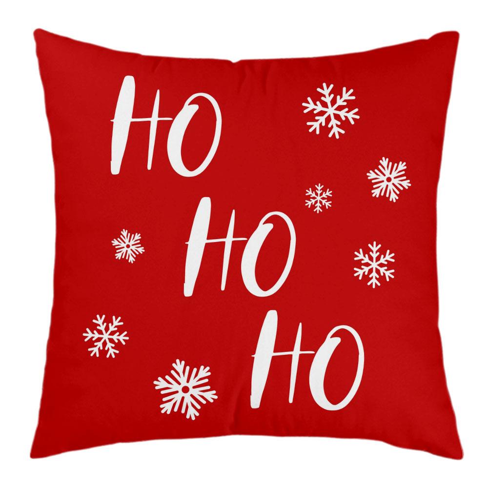 New Christmas Short Plush Pillow Cover Peach Skin Digital Printing Cushion Cover Christmas Snowman Pattern