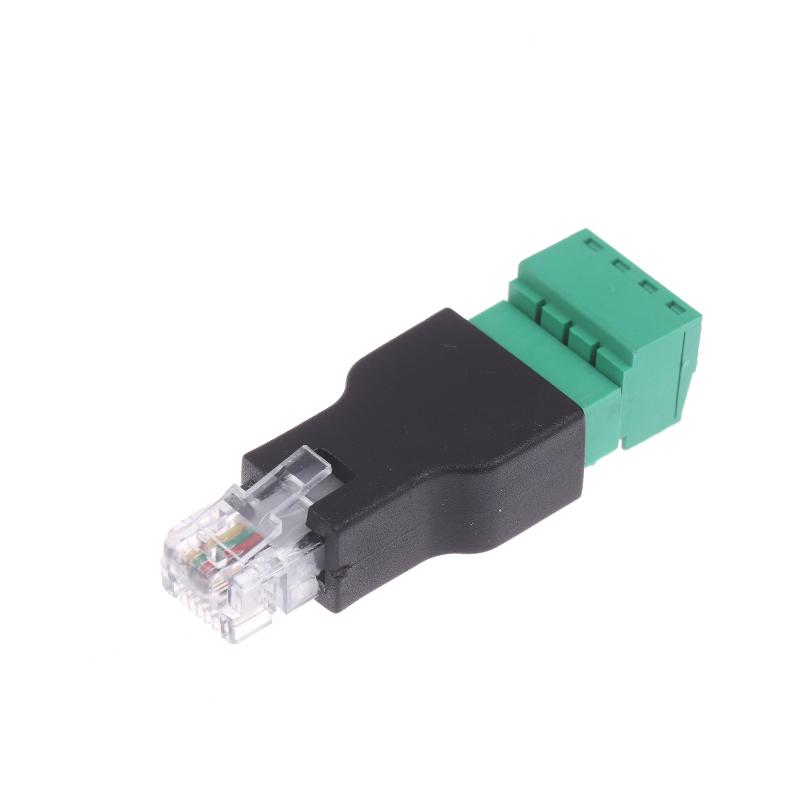 1/2Pcs 6P4C Male To 4 Pin Screw Terminal Converter Rj11 Ethernet Connector For Phone Receiver Extend Cable Adapter