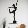 1pc Metal Ballerina Wall Sculpture, Elegant Iron Ballet Dancer Pointe Shoe Pose, Vertical Mount Dance Decor for Home, Wedding Gift for Dancers Women