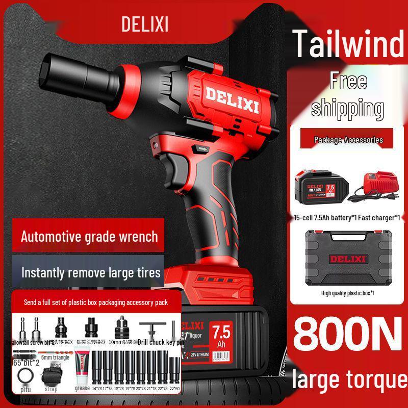 Delixi A3 Brushless High Torque Electric Impact Wrench with Lithium Battery