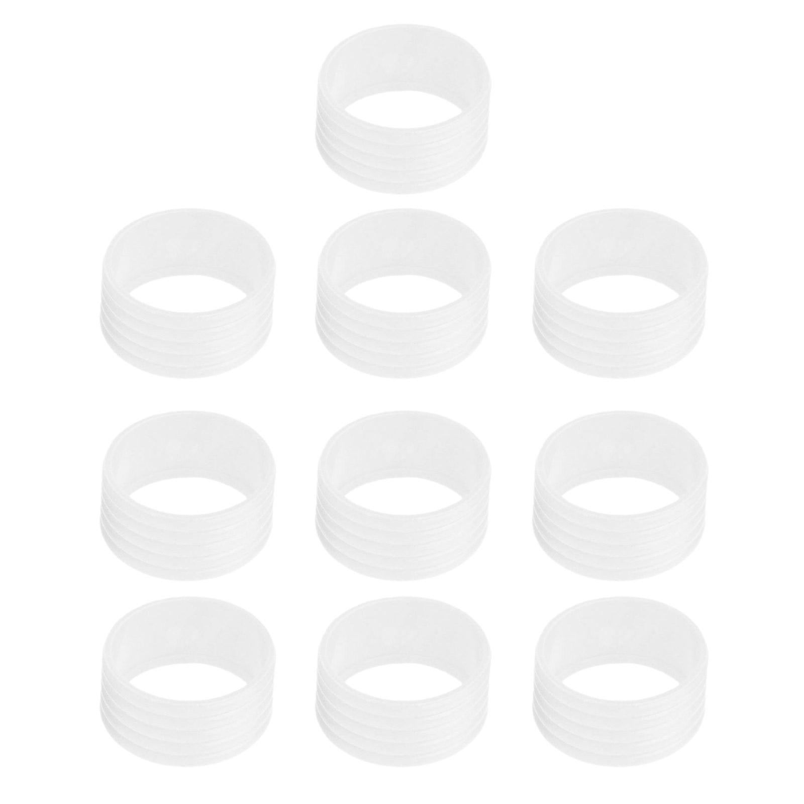 

10Pcs/set Tennis Racket Silicone Racquet Grip Rings Racket Band Non Slip Racket Rubber Rings Absorbent Overgrip in Place белый