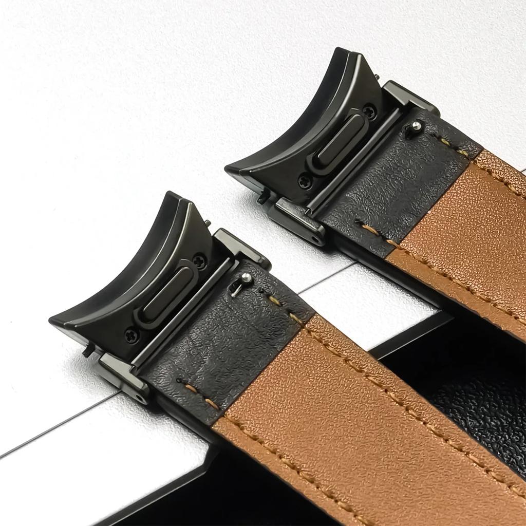 Leather Strap for Samsung Galaxy Watch 6 Classic 47mm 43mm Band No Gaps Bracelet Correa for Galaxy Watch 7 6 5 4 5Pro 45MM Strap