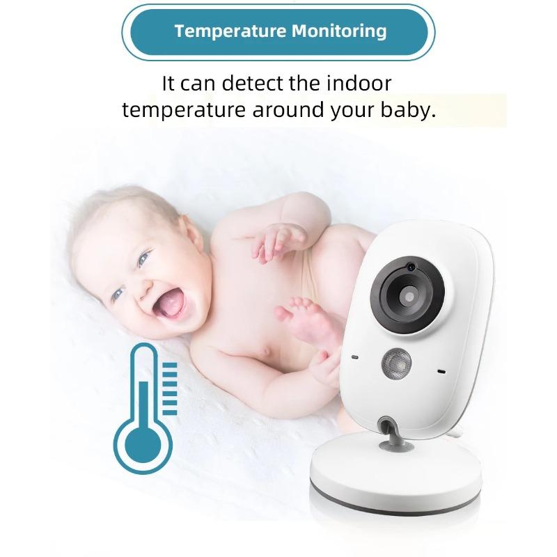 3.2 Inch Wireless Video Baby Monitor With Lullabies Auto Night Vision Two Way Intercom Temperature Monitoring Babysitter