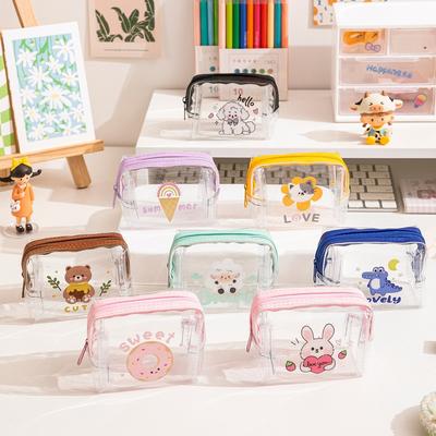 PVC kreslená taštička na make-up Průhledná vodotěsná taštička na líčení Šperky Rtěnka Digitální taštička na karty Taška na karty Ruku v ruce s taškou