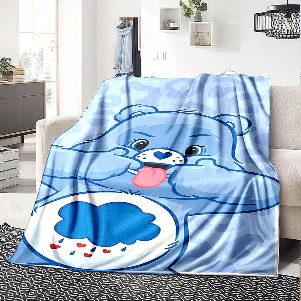 1pc Care Bears Unlock Magic Flannel Blanket for Super Soft Cute Comfort Blanket for Travel Bedding Couch Sofa Blanket Y73033