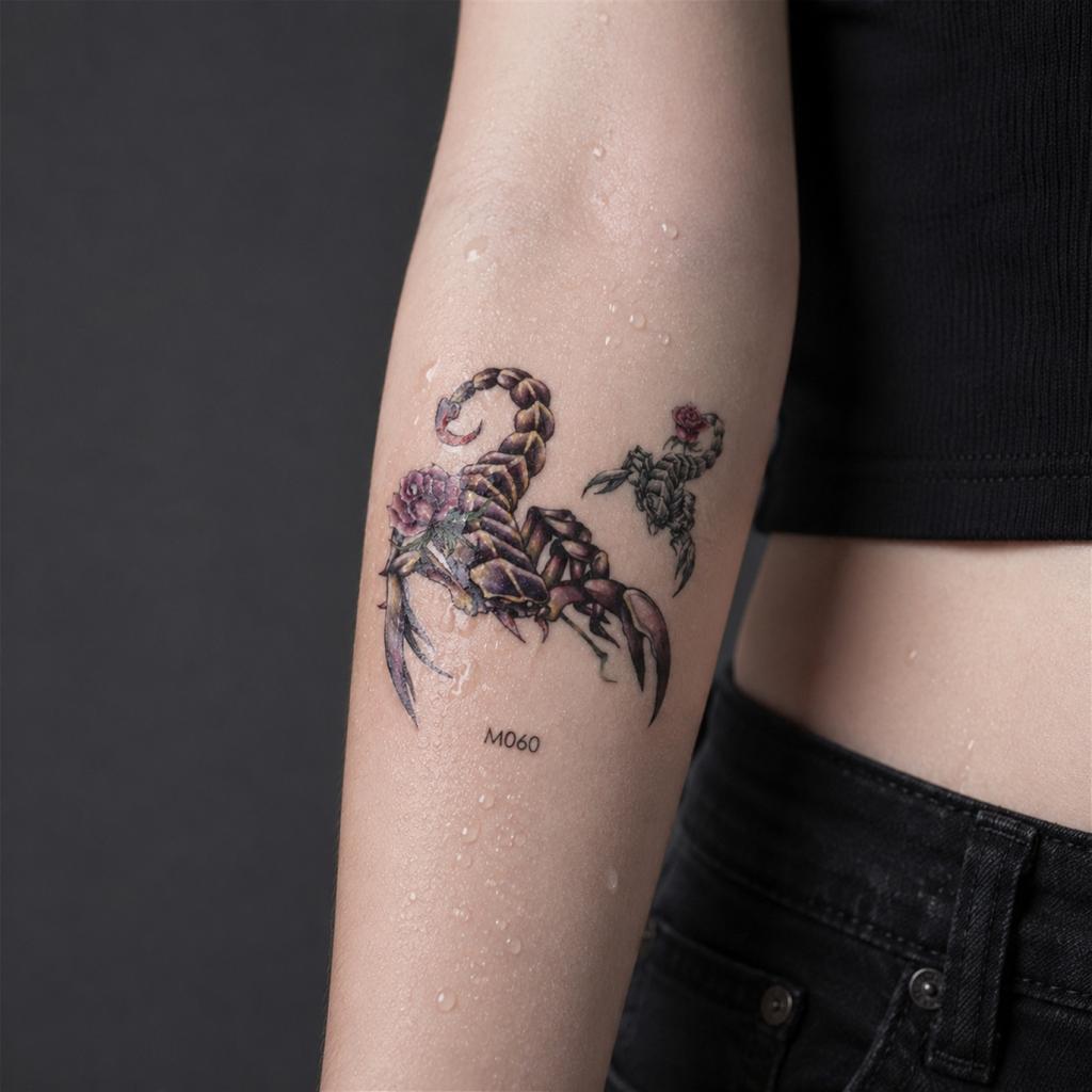 Waterproof Temporary Tattoo Stickers Animal Totem Scorpion Design Durable Skin Safe Body Art Decals for Men Women