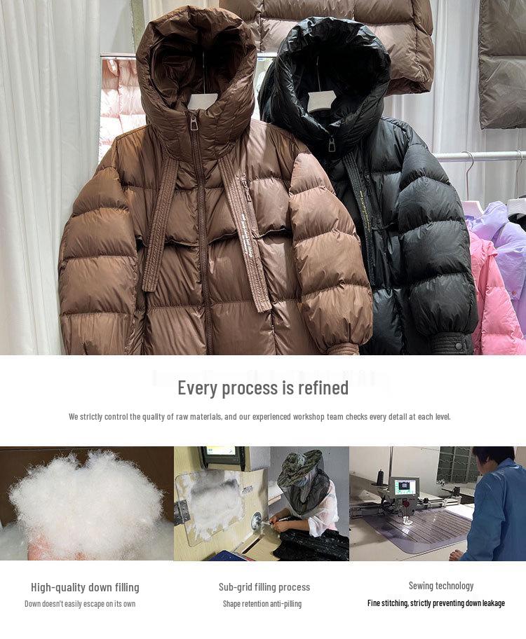 Women's Long Over-the-Knee Korean Style White Duck Down Jacket - Plus Thick, Warm, Loose Fit (2025)