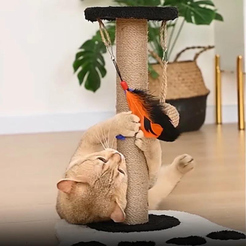 Cat Toys Cat Scratching Post Cat Tree House Grinding Paws Interactive Toys Protecting Furniture Sisal Rope Cat Climbing Frame