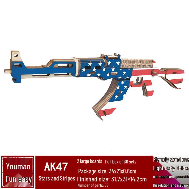 Handmade 3D Wooden Military Tank Model Puzzle for Children