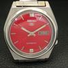 GENUINE VINTAGE SEIKO 5 AUTOMATIC 7009A JAPAN MENS RED DIAL WATCH A702404-5 R124-a702404
