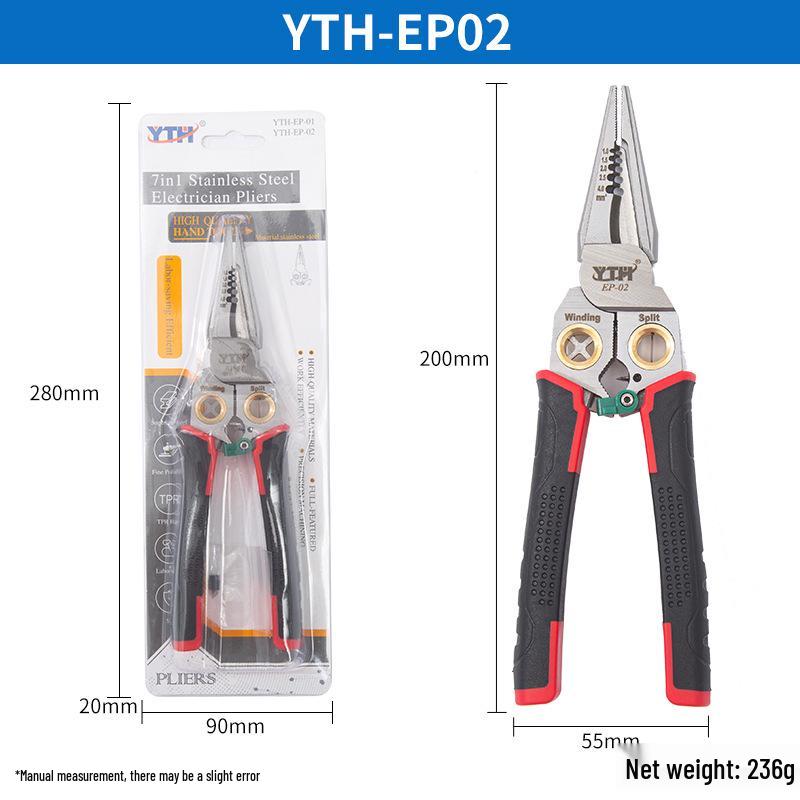 YTH Stainless Steel Multi-functional Voltage Tester & Wire Stripper/Cutter Pliers EP-01/02