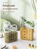 Transparent Portable Sealed Container with Measuring Cup for Grain, Cereal, Rice, Cat Food - Moisture & Insect Proof Kitchen Storage.