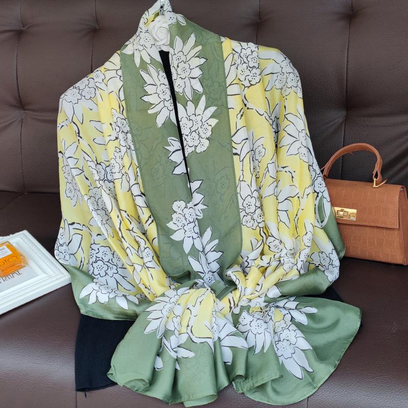 180*90cm muffler fashion Luxury Brand Scarf Women New Style Fashion Color Matching Print Silk Lady Popular Headcloth Beach Shawl
