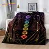 Naturalize Yoga Zen Meditation Rainbow 7 Chakra Blanket,Flannel Throw Blanket for Home Bedroom Bed Sofa Picnic Hiking Cover Kids