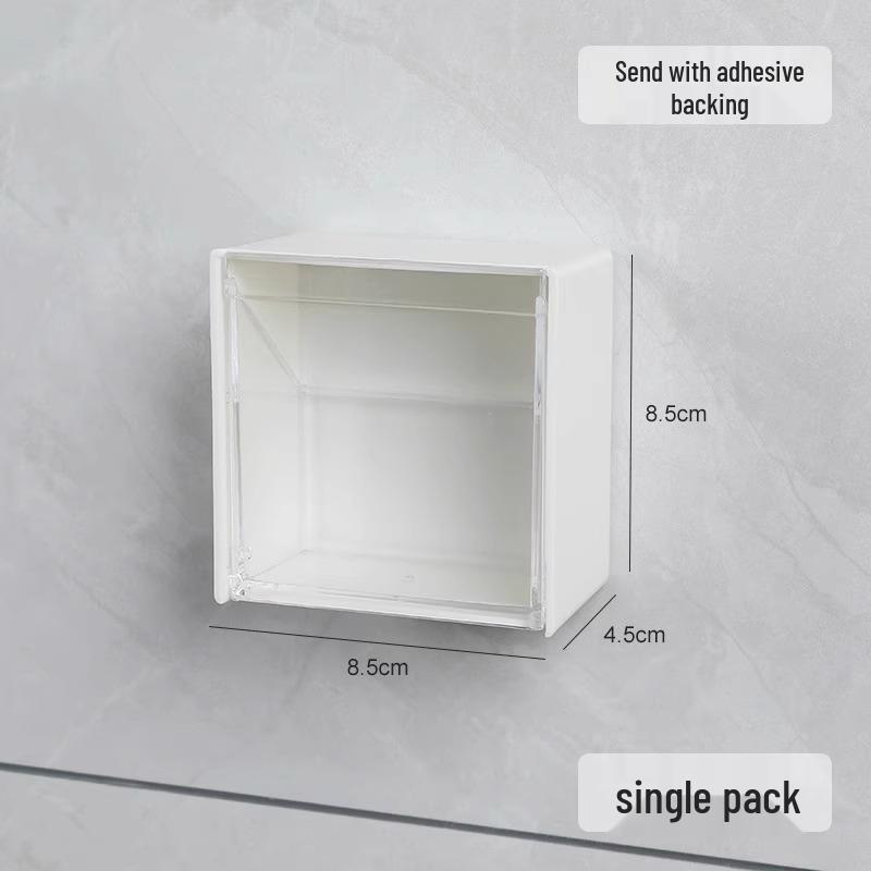 

Настенный органайзер для ватных палочек и макияжа - Прозрачное хранение без сверления для ванной и общежития.