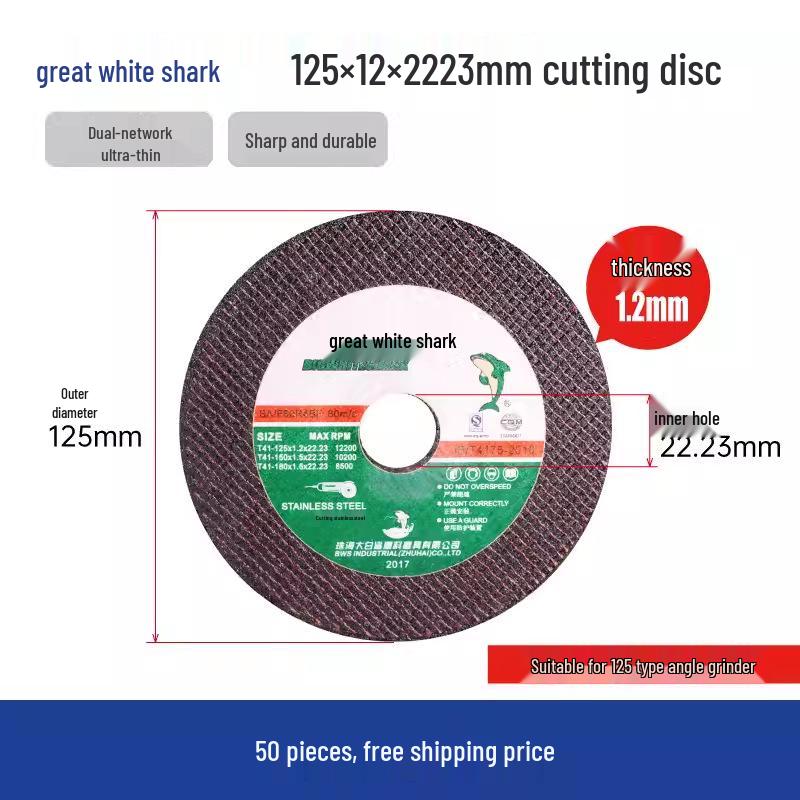 Great White Shark 100mm Stainless Steel Angle Grinder Blade - Sharp & Durable Cutting Wheel