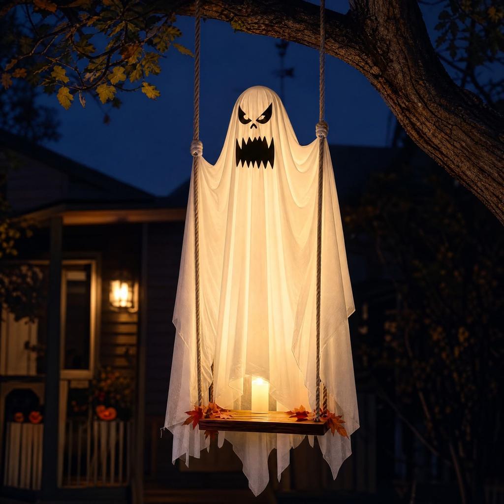 Cute Glowing Hanging Decoration with Remote Control for Porch and Yard