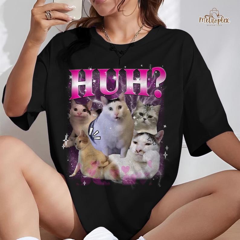 

Смешная футболка с мемом про кота Хух Кот Футболка Глупый Абсурдный Шитпост Толстовка Ух Плачущий Грустный Кот Футболка Смешные Идеи Подарков на День Рождения для Кота 4XL