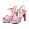 Women Sandals 11CM High Heels Glitter Summer Open Toe Night Club Party Shoes Female Platform Sandals Large Size 41 42 43 WSH5317