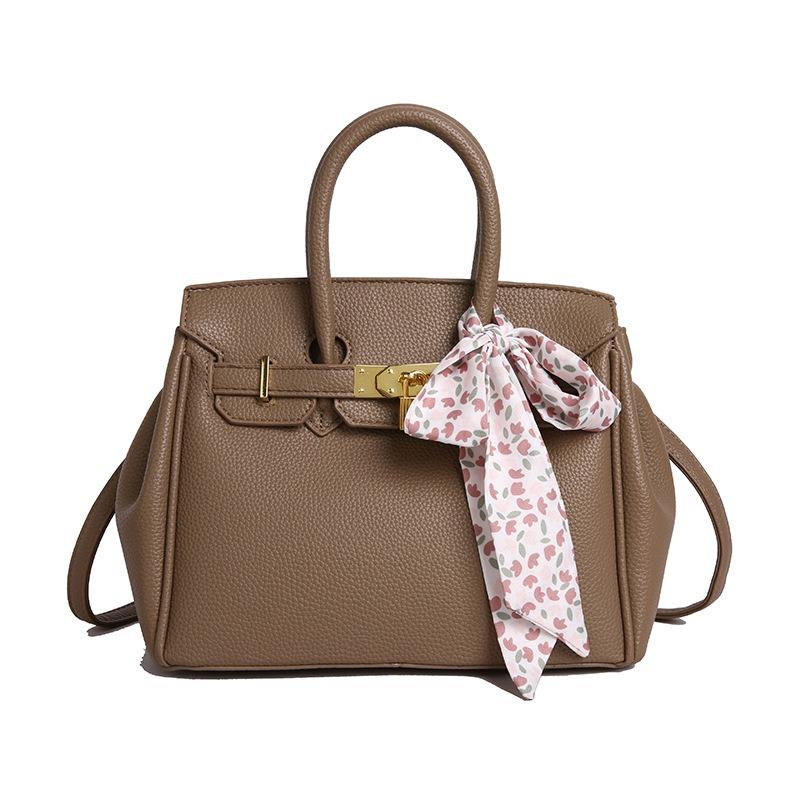 Premium Platinum Bag Women's New Handbag Lychee Pattern Shoulder Messenger Bag Versatile Commuter Bag