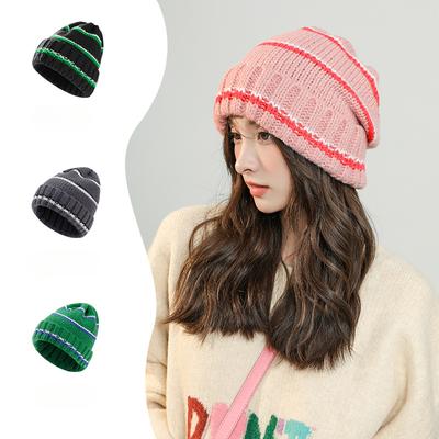 Winter, Autumn and Winter Korean Style Brimless Windproof Red Warm Dome Outdoor Winter Bare Knitted Hat