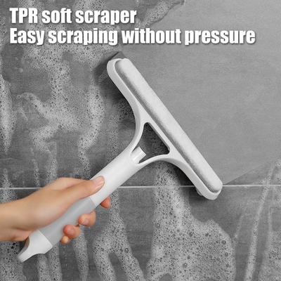 3 In 1 Window Squeegee Cleaner with Spray Bottle Ergonomic Design Double-sided Wipe Window Scrubber Cleaning Tool