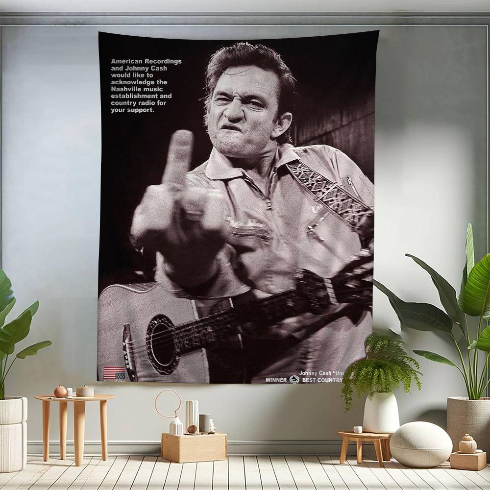 Berühmter Johnny Cash Amerikanischer Sänger Hängendes Bohème-Wandteppich Bohème-Wandteppiche Mandala Günstig Hippie Wandbehang