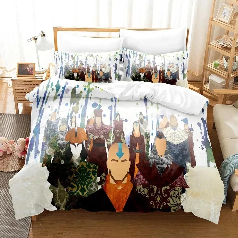 

3D Print Cartoon Avatar The Last Airbender Bedding Set Boys Girls Twin Queen King Size Duvet Cover Pillowcase Bed Boys Adult EU Single(135*200cm)3pcs