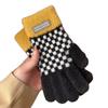 Damen Fleecegefütterte Karierte Handschuhe für Herbst Winter - Vollfinger, Warm und Stilvoll