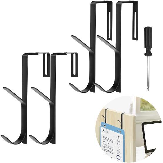 Wehhbtye Adjustable Double Coat Hooks,Thick Cubicle Wall Coat Hook,Metal Over The Panel Double Hook Adjusted to Fit 1.35 to 3.5 Inch Thickness Panels