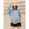 Vans FW22 Logo Print Checkerboard Detail Crewneck Long Sleeve Sweatshirt Unisex sweatshirt Blue VN0002BYBD2
