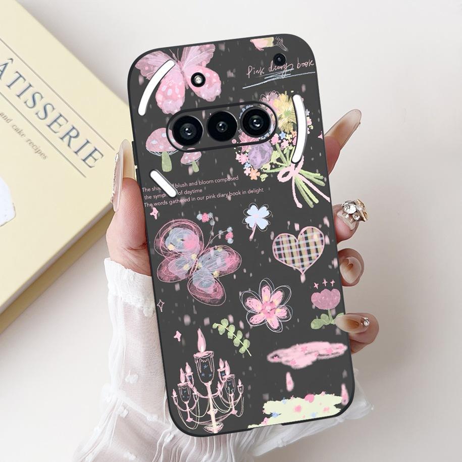 For Nothing Phone 3A Case A059 Cover Fashion Flower Soft Silicone Black Shockproof Cover On Nothing Phone3A 3 A 3APro A059P Capa