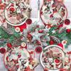 Christmas Santa Claus Theme Disposable Tableware Sets Merry Christmas Decorations Paper Napkins Cups Plates Xmas Party Supplies