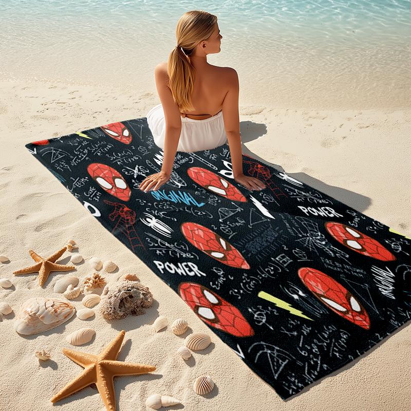Spider-Man Beach Towel Outdoor Camping Beach Towel for Vacation Swim Outdoor Pool Absorbent Bath Towel