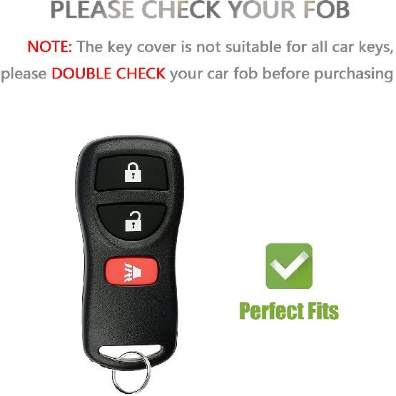 OFFCURVE Key Fob Cover for Nissan, Full TPU Protective Car Key Case Holder for Nissan Xterra Titan Armada Frontier Quest Sentra Infiniti FX35 FX45