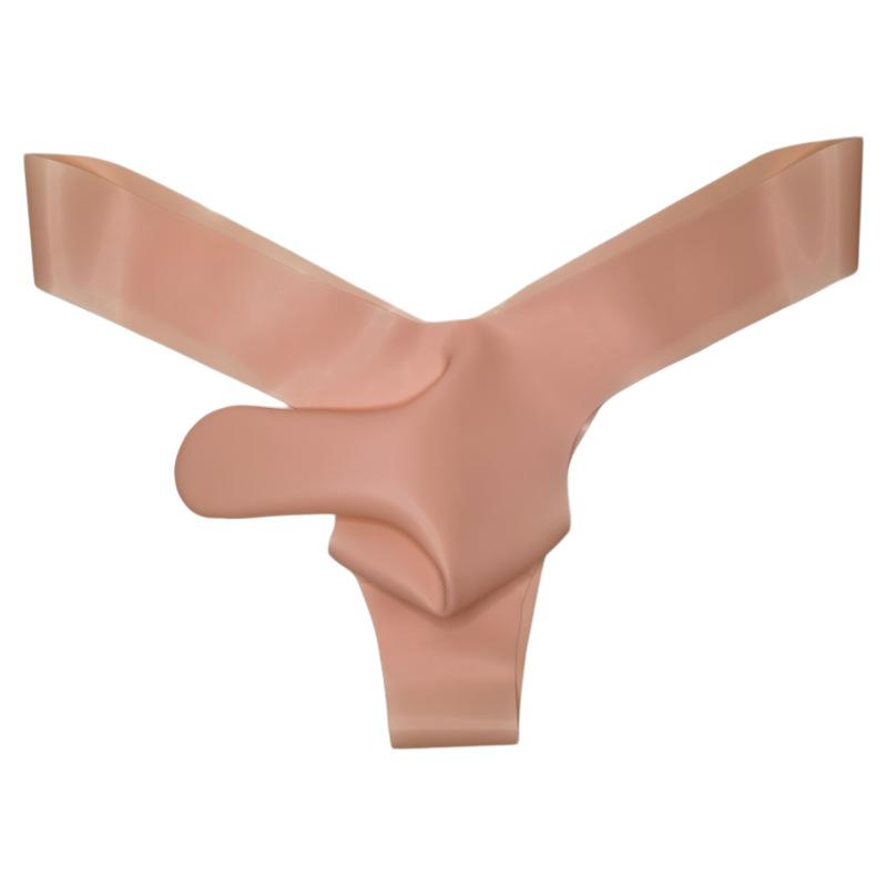 Elephant Nose Men's Latex Underwear Rubber Sexy Exotic Lingerie See-Through Thongs Ropa Interior Hombre Male Briefs Nightwear