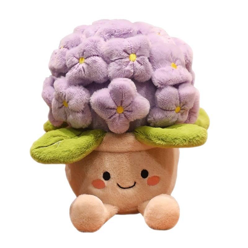 Peluche Orto Idrangea Cartone Animato: Bambola Pianta in Vaso e Cuscino per Arredo Casa