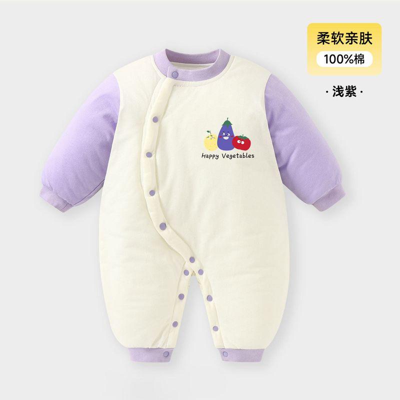 Baby Romper with Cotton Padding for Autumn and Winter, Newborn Boy Cotton Clothing, Thickened Pure Cotton Jumpsuit