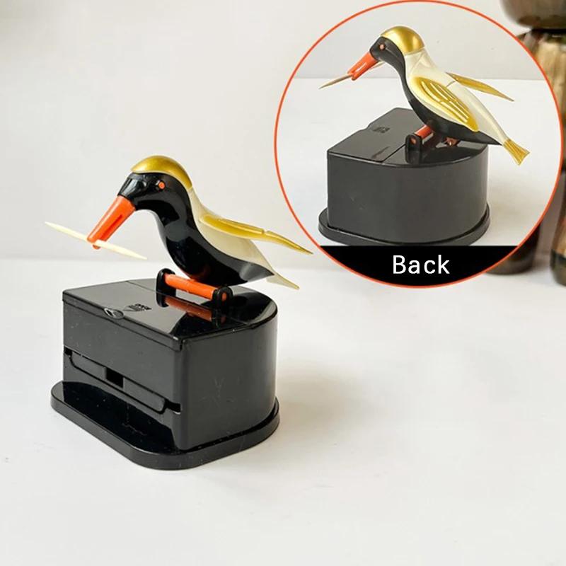 Little Bird Automatic Pop-up Toothpick Bin Woodpecker Toothpick Dispenser Jar Toothpick Holders Ornaments Dinner Table Decor