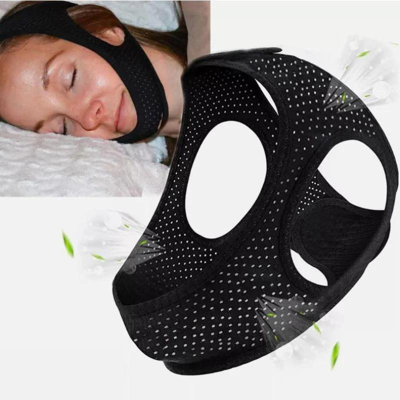 Anti Snoring Chin Strap Stop Snore Device Breathable Chin Rest Anti-noise Men Women Lower Jaw Face Lifting Protection Belt