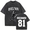 Heated Rivalry Ilya Rozanov 81 T Shirts Boston Hockey Vintage Washed Harajuku Oversized Tshirt Man Women 100 Cotton Tops Tees