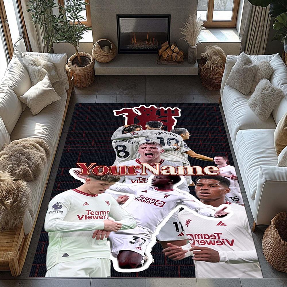 Manchester Personalized Text Carpet Perfect for Outdoor Foyer Game Room Hallway Antislip Carpet Anime Office Decor Birthday/Christmas Gift