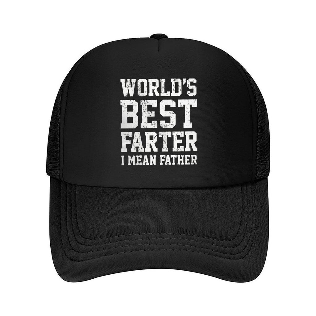 Worlds Best Farter I Mean Father Text Mesh Baseball Cap Casual Hat Outdoor For Womens Unisex FeUnisex