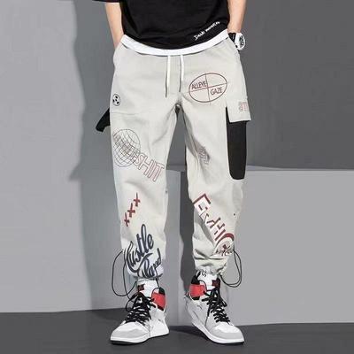 Hip Hop Fashion Nohavice Streetwear Nohavice Grafika High Street tepláky Muži Jarné Dlhé nohavice Štýlové oblečenie