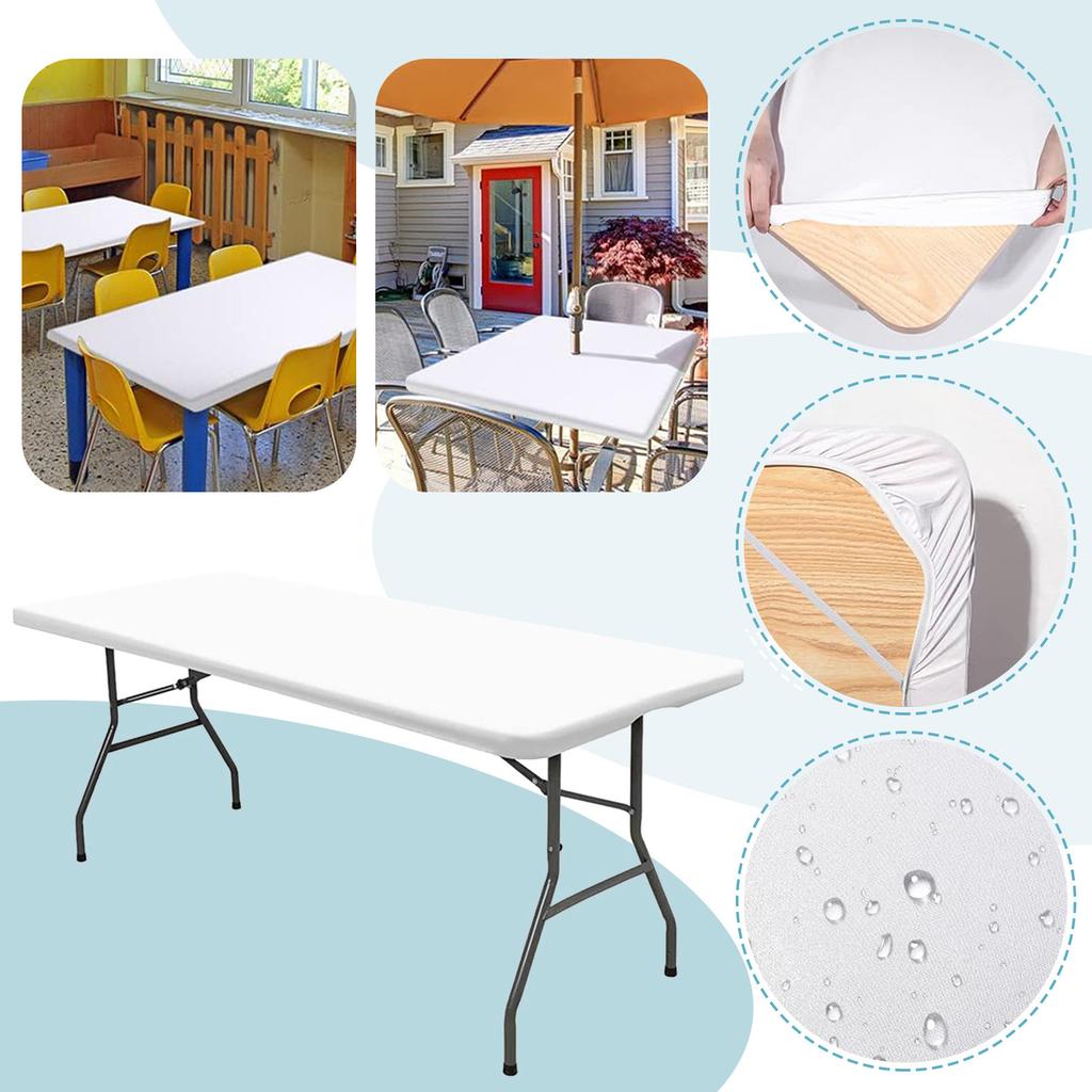 Spandex Table Cloth Elastic Fit Table Cloth Waterproof Folding Table Cloth Rectangle Polyester Table Cloth.