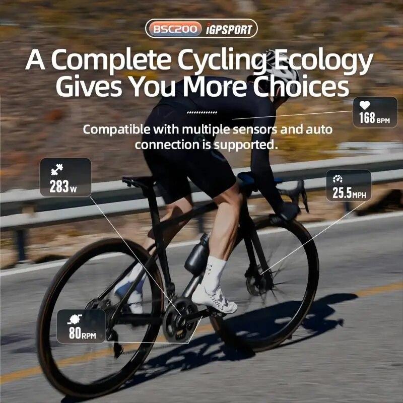 iGPSPORT BSC200 GPS Ciclocomputer Odometro per Ciclismo Contachilometri Wireless Navigazione Percorso ANT+ Bluetooth 5.0 Accessori