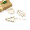 Haarspangen für Damen, Kopfschmuck aus Legierung und Perlen, geometrische, hohle Haarnadeln, Haarclips, Kopfschmuck, Geschenk